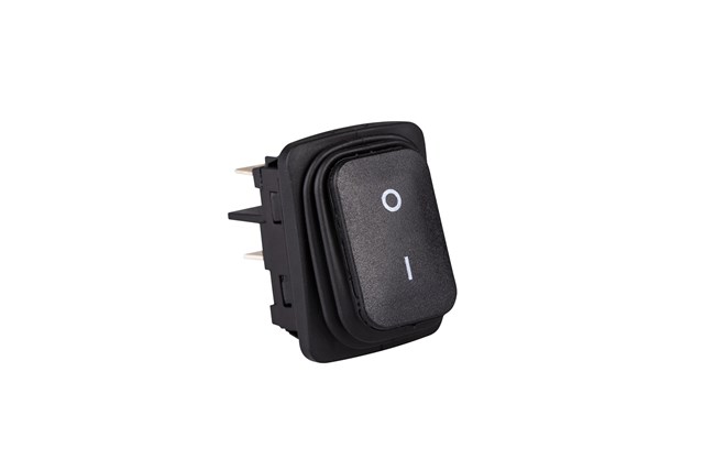 30*22mm Black Body 2NO w/o Illumination with Terminal (0-I) Marked Black A54 Series Rocker Switch